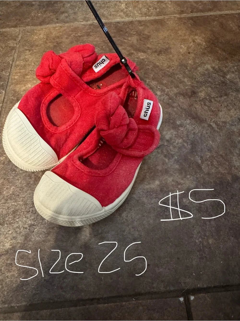 Kids Red Bow Canvas Mary Jane Sneakers